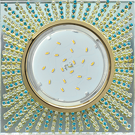 Светильник Ecola GX53 H4 Glass Квадрат со стразами